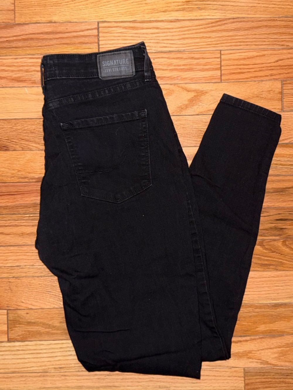 Signature by Levi Strauss Black High Waisted Skinny Jeans- Size 10 Long